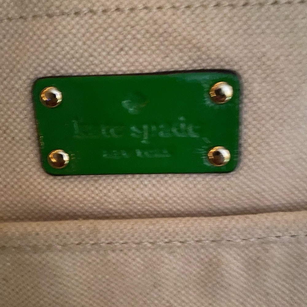 Large green and cream tote